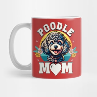 Colorful Poodle Mom Retro Sunset Dog Lover Mother's Day Mug